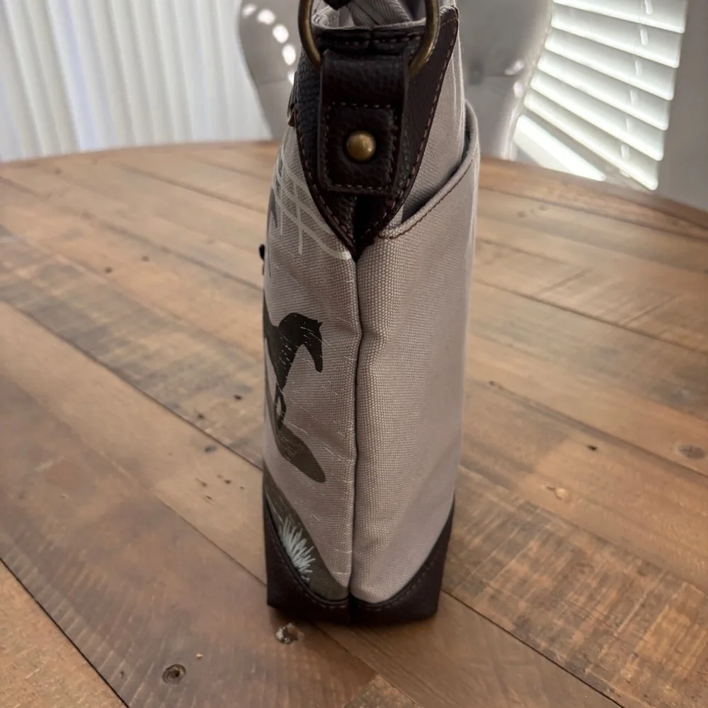 Chala Horse Design Crossbody Bag Derby Gray purse - Picture 8 of 16